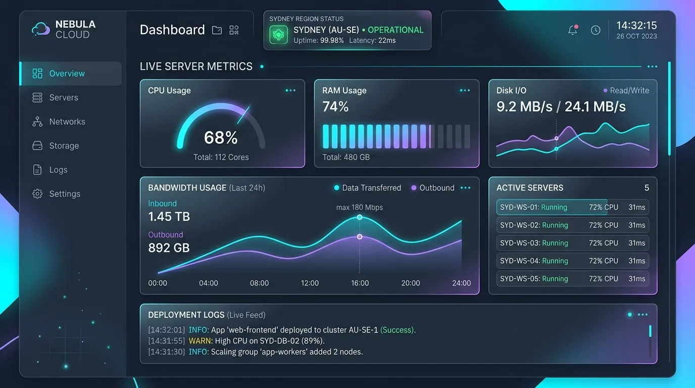 Web Services Dashboard Preview
